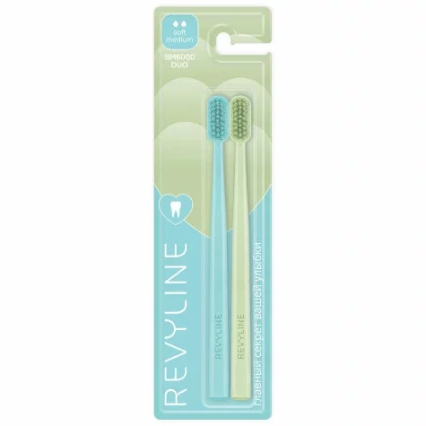 Revyline SM6000 DUO Набор зубных щеток Limpet shell+Lime cream 2шт
