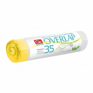 GRIFON Пакеты для мусора с завязками OVERLAP 35л 15шт в, рулоне