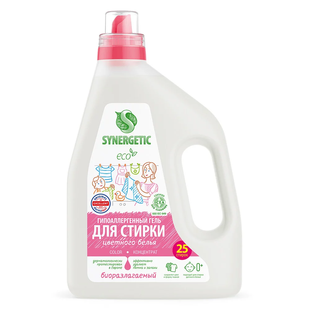 SYNERGETIC Средство д/стирки Color гель 1,5л
