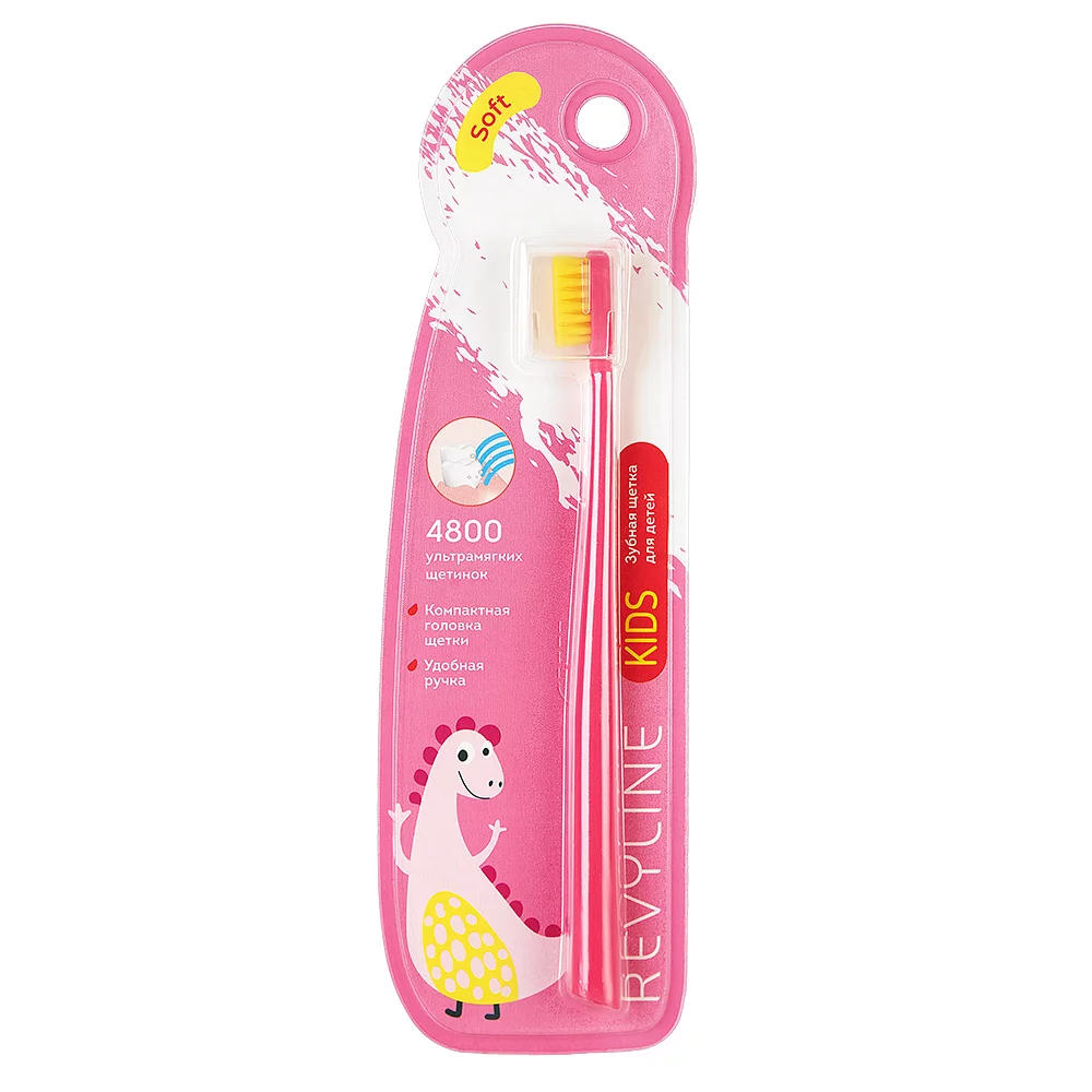Revyline S4800 KIDS Зубная щетка детская 3-12лет розовая мягкая