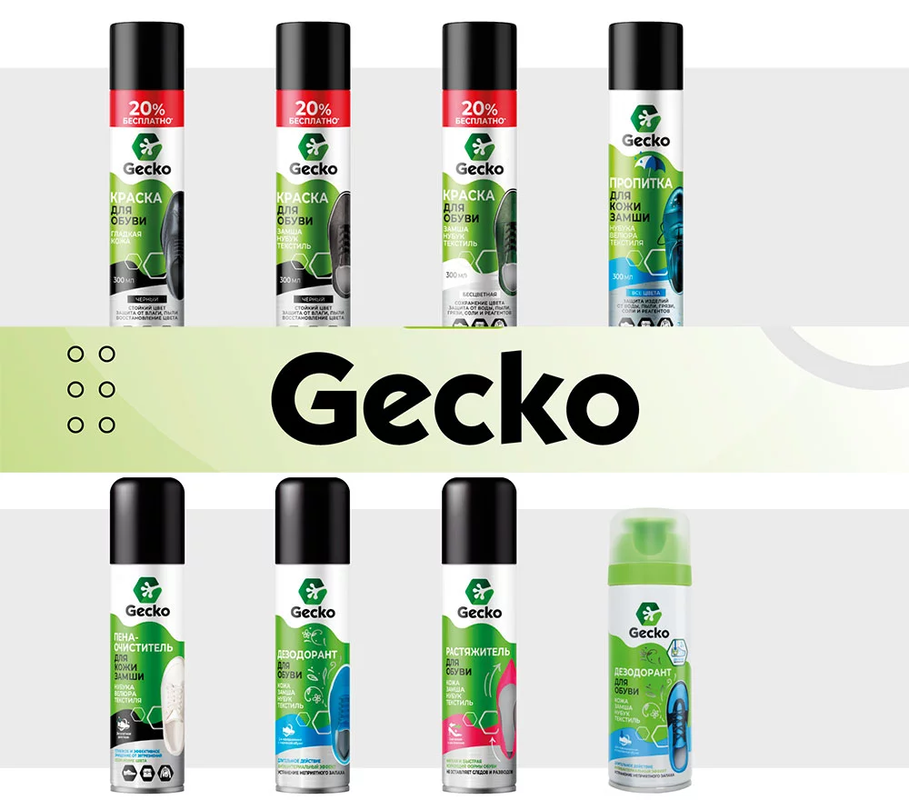 Gecko средства по уходу за обувью