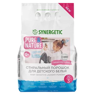 SYNERGETIC Стиральный порошок детский Baby Sensitive 3кг
