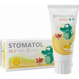 STOMATOL Зубная паста детская 3-7 лет Banana&Mango 50г