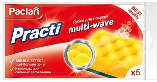 Paclan Губки для посуды Practi Multi-Wave, 5шт