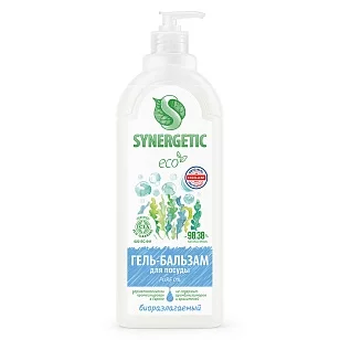 SYNERGETIC Средство для мытья посуды Pure 0% без запаха, 1л