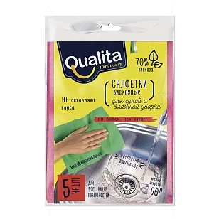 QUALITA Салфетки из вискозы, 5шт