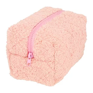 LADY PINK Косметичка плюшевая персиковая с узорами 1шт