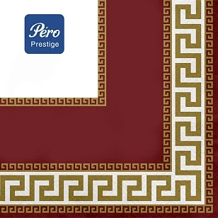 Pero Prestige Салфетки бумажные 33х33см Меандр 3сл, 20шт