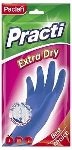 Paclan Перчатки резиновые Extra Dry S, пара