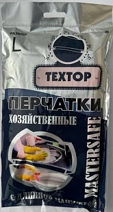 Textop Перчатки латексные красные с длинной манжетой, спреевое хб напыление р-р L MASTERSAFE /72