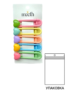 Mæth Заколка для волос Сердце мультицвет 5шт