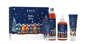 EDEN Winter story BLUE Подарочный набор №4 (Крем для рук+Жидкое мыло+Гель для душа+Крем для тела)