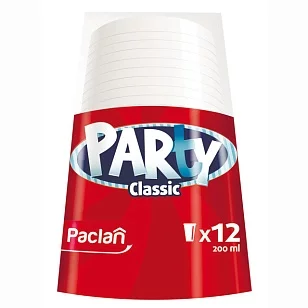 Paclan Party Стакан пластиковый прозрачный Classic 200мл 12шт