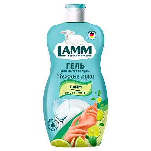 Lamm Средство для мытья посуды Лайм и листья мяты 450мл