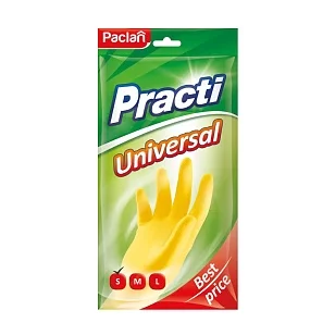 Paclan Перчатки резиновые Universal S желтые, пара