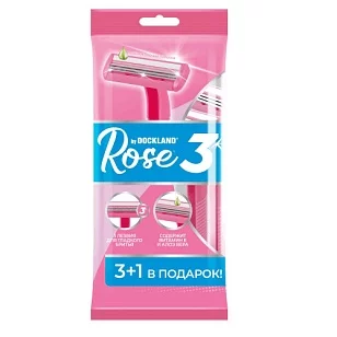 DockLand Rose 3 Бритвы одноразовые 4шт