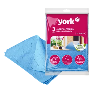 YORK Салфетка сверхвлаговпитывающая Премиум 35х50см 3шт