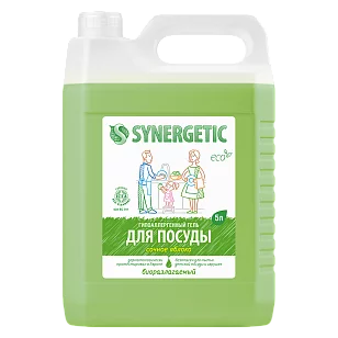 SYNERGETIC Средство для мытья посуды, игрушек Яблоко, 5л