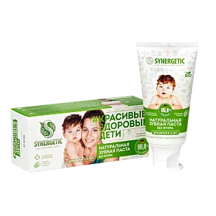 SYNERGETIC Зубная паста детская Липа и ромашка  0-3 лет 50г