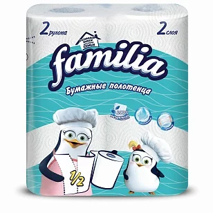 Familia Полотенца бумажные 2-слойные, 2шт