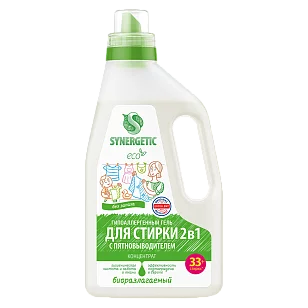 SYNERGETIC Средство д/стирки универсальный гипоаллергенный гель 1л