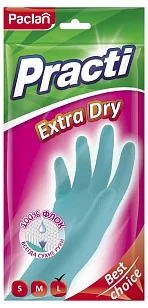 Paclan Перчатки резиновые Extra Dry L, пара