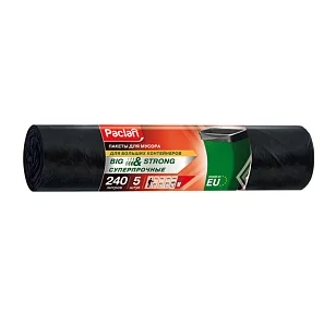Paclan Мешки для мусора BIG&STRONG 240л 112х140см 5шт, (черные)