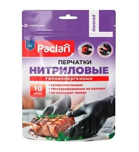 Paclan Перчатки нитриловые L 10 шт