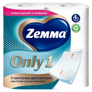 ZEMMA ONLY 1 Туалетная бумага 4-слойная 4шт