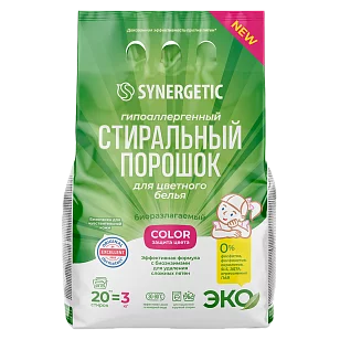 SYNERGETIC Стиральный порошок Color 3кг