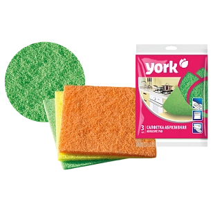 YORK Губки абразивные 3шт
