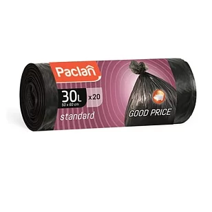 Paclan Мешки для мусора STANDART 30л 50х60см 20шт, (черные)