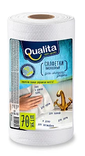 QUALITA OPTIMA Салфетки вискозные в рулоне 70шт