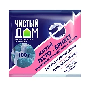 Чистый дом Тесто-брикет от крыс 100г