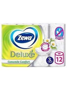 ZEWA Deluxe Туалетная бумага 3-слойная Ромашка, 12шт