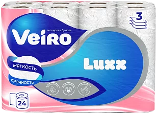 Вейро Luxx Туалетная бумага 3-слойная 24шт