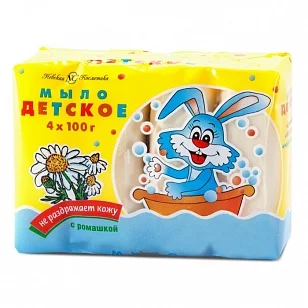 Невская Косметика Туалетное мыло Детское с ромашкой, 4х100г