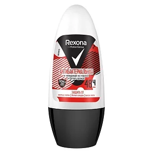 REXONA Део ролик Антибактериальная и невидимая на черном и белом, 50мл