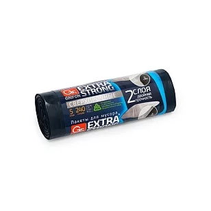 GRIFON Пакеты двухслойные 240л 90х140см 5шт в, рулоне