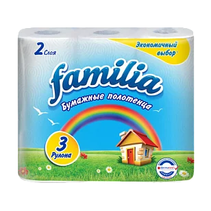 Familia Радуга Полотенца бумажные 2-слойные 3шт