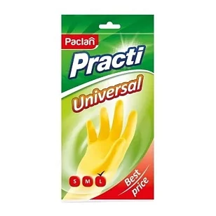 Paclan Перчатки резиновые Universal L желтые, пара