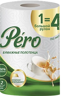 Pero Бумажные полотенца 1=4 2сл, 1рул