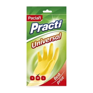 Paclan Перчатки резиновые Universal M желтые, пара