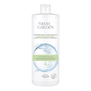 Bath Garden Шампунь-бальзам-уход 3в1 Лемонграсс и базилик, 1000мл