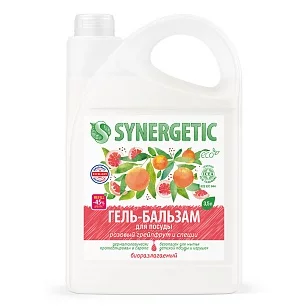 SYNERGETIC Средство для мытья посуды Розовый грейпфрут и специи, 3,5л