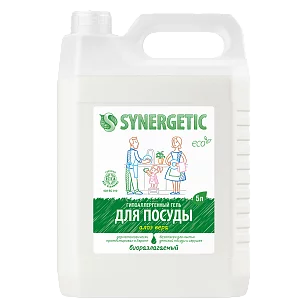 SYNERGETIC Средство для мытья посуды, игрушек Алоэ вера, 5л