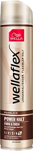 Wella Wellaflex Лак для волос Power Halt, Form&Finish Удержание объема УСФ 5, 250мл