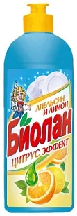 Биолан Жидкость для посуды Апельсин и Лимон, 450мл