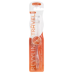Revyline S4000 Travel Glass Зубная щётка красный персик мягкая