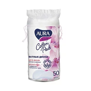 AURA Ватные диски, 50шт